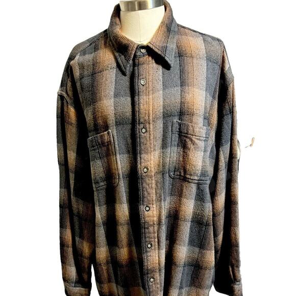 Chemise homme St. John's Bay manches longues à carreaux en flanelle